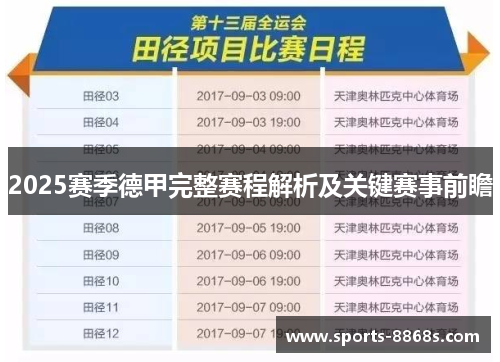 2025赛季德甲完整赛程解析及关键赛事前瞻